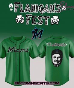 Miami Marlins Flanigan’s Fest 25 Special Green Jersey