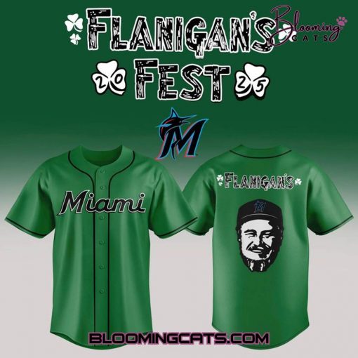 Miami Marlins Flanigan’s Fest 25 Special Green Jersey