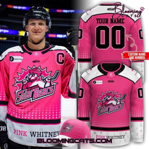 Orlando Solar Bears Pink Whitney 2025 Personalized Hockey Jersey