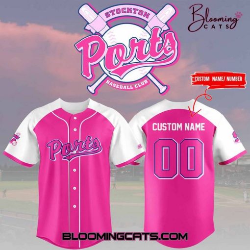 Stockton Ports x Pink Night 2025 Personalized Baseball Jersey