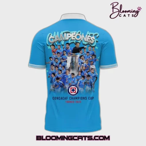 Cruz Azul Football Campeones Concacaf Champions Cup Torneo 2025 Polo Shirt