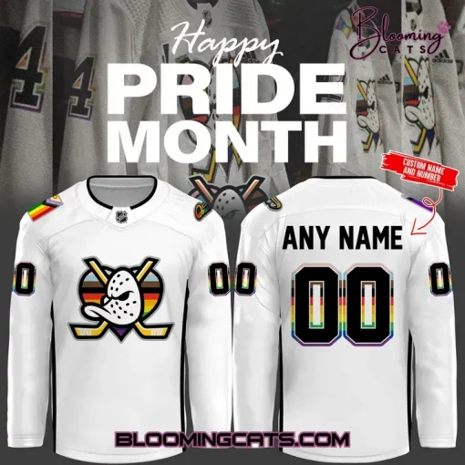 Anaheim Ducks Happy Pride Month 2025 Personalized Hockey Jersey