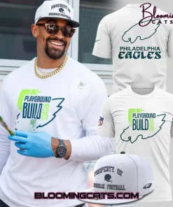 Philadelphia Eagles Playground Build Eagles Stroke 2025 Special White Tee