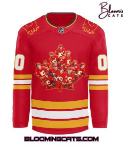 Calgary Flames 2025 Canada Day Custom Hockey Jersey