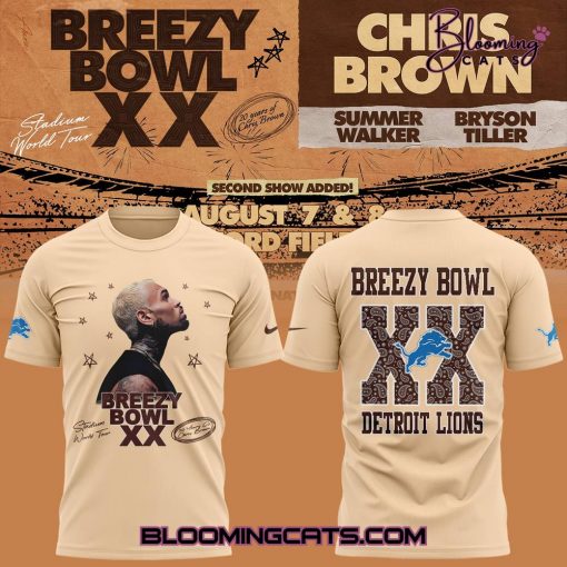 Detroit Lions x Chris Brown Breezy Bowl XX 2025 Special Tee