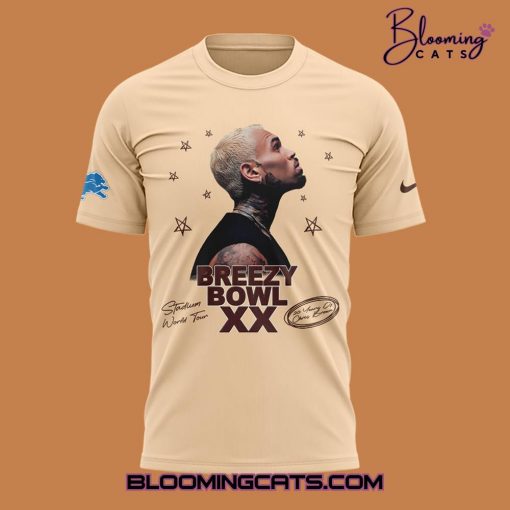 Detroit Lions x Chris Brown Breezy Bowl XX 2025 Special Tee