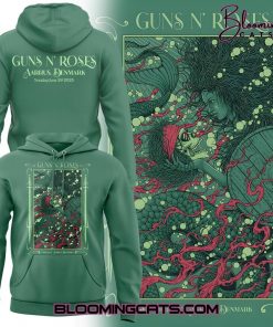 Guns N’ Roses World Tour to Aarhus 2025 Limited Edition Green Hoodie
