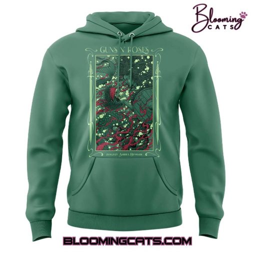 Guns N’ Roses World Tour to Aarhus 2025 Limited Edition Green Hoodie