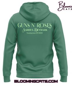 Guns N Roses World Tour to Aarhus 2025 Limited Edition Green Hoodie