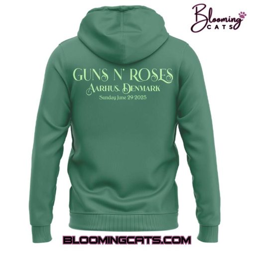 Guns N’ Roses World Tour to Aarhus 2025 Limited Edition Green Hoodie