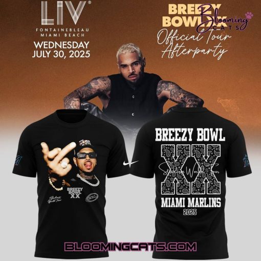 Miami Marlins x Chris Brown Breezy Bowl XX 2025 T-shirt
