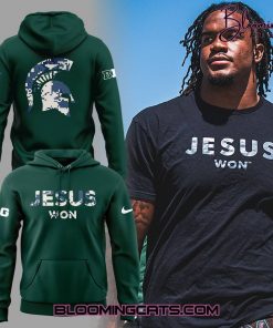 Michigan State Jesus Won 2025 Green Hoodie