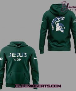 Michigan State Jesus Won 2025 Green Hoodie