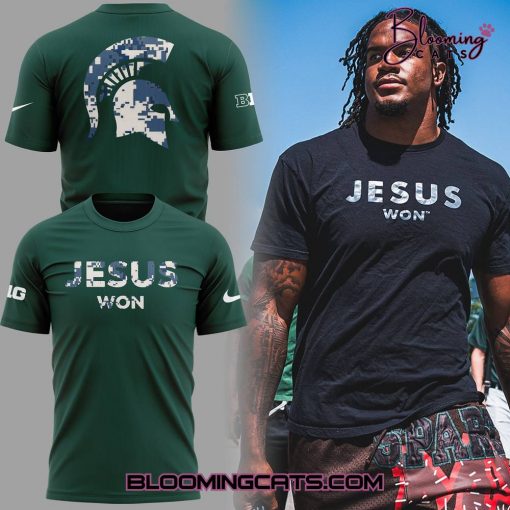 Michigan State Jesus Won 2025 Green T-Shirt