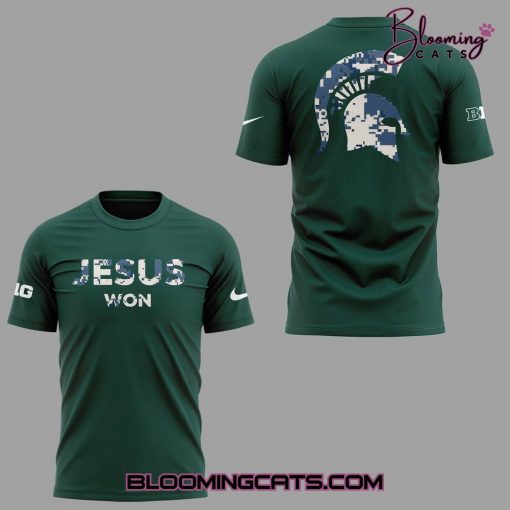 Michigan State Jesus Won 2025 Green T-Shirt