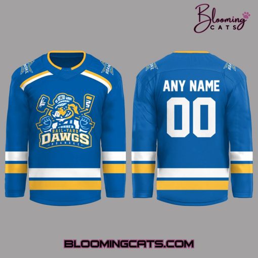 Roanoke Rail Yard Dawgs Special New Logo Custom Hockey Jersey – Blue