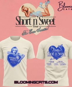 Sabrina Carpenter Short n’ Sweet Tour T-Shirt – Cream – Limited Edition
