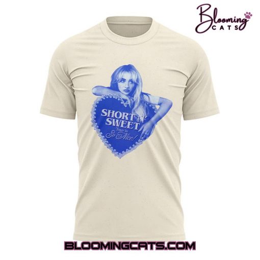 Sabrina Carpenter Short n’ Sweet Tour T-Shirt – Cream – Limited Edition