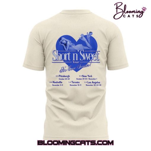 Sabrina Carpenter Short n’ Sweet Tour T-Shirt – Cream – Limited Edition