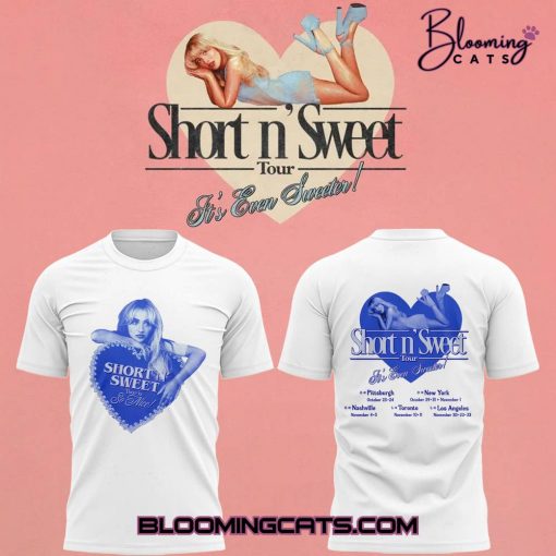Sabrina Carpenter Short n’ Sweet Tour T-Shirt – White – Limited Edition