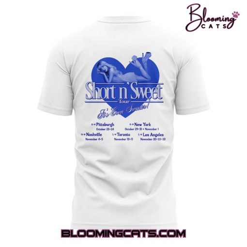 Sabrina Carpenter Short n’ Sweet Tour T-Shirt – White – Limited Edition